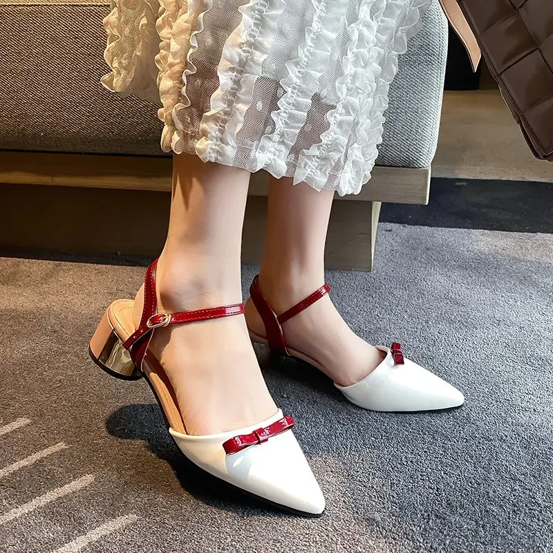 2021 Summer New Color Matching Bow Pointed Toe Fashion Sandals Fashion Simple Temperament Women's Shoes
2021 Summer New Color Matching Bow Pointed Toe Fashion Sandals Fashion Simple Temperament Women's Shoes