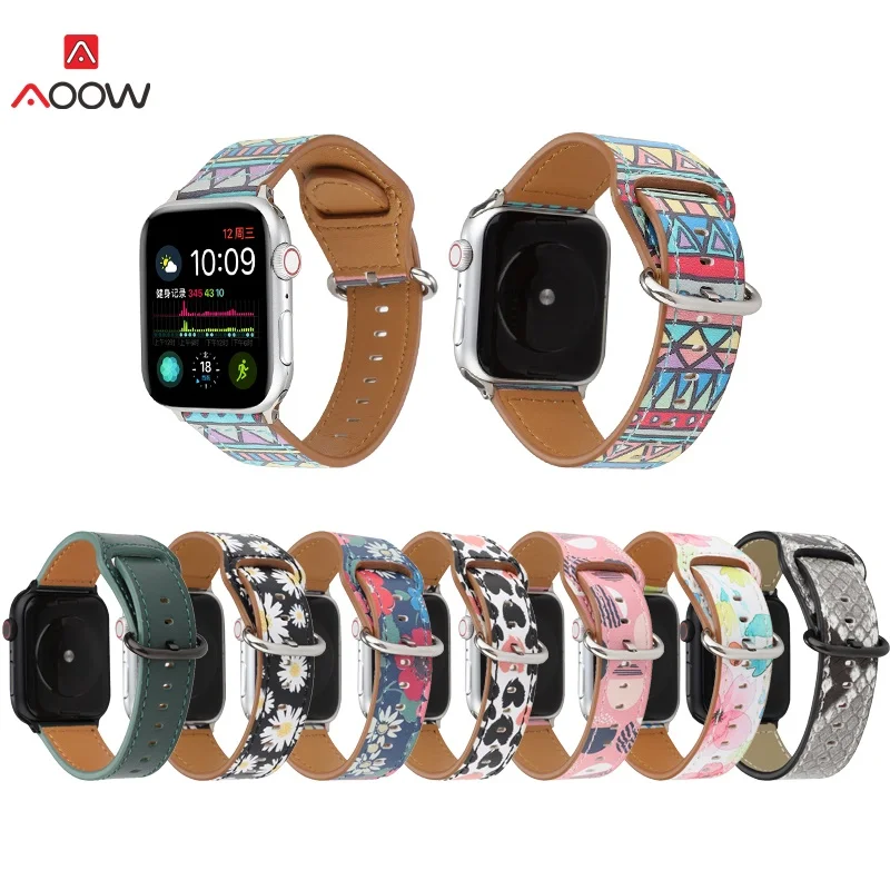 44mm 40mm Painted Floral Printed Leather Watchband for Apple Watch Strap 42 38mm Flower Bracelet Wrist for iwatch 5 4 3 2
44mm 40mm Painted Floral Printed Leather Watchband for Apple Watch Strap 42 38mm Flower Bracelet Wrist for iwatch 5 4 3 2