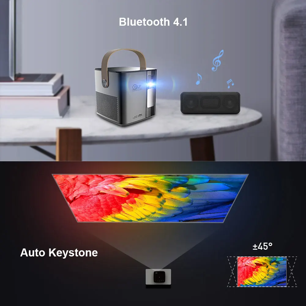Salange P12 портативный проектор 1280x720 Android wifi HDMI USB Поддержка 3D 4k 1080P DLP с батареей 12000