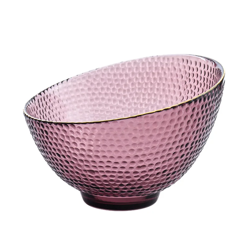 Household glass salad bowl creative Phnom Penh fruit plate dessert oblique transparent tableware
Household glass salad bowl creative Phnom Penh fruit plate dessert oblique transparent tableware