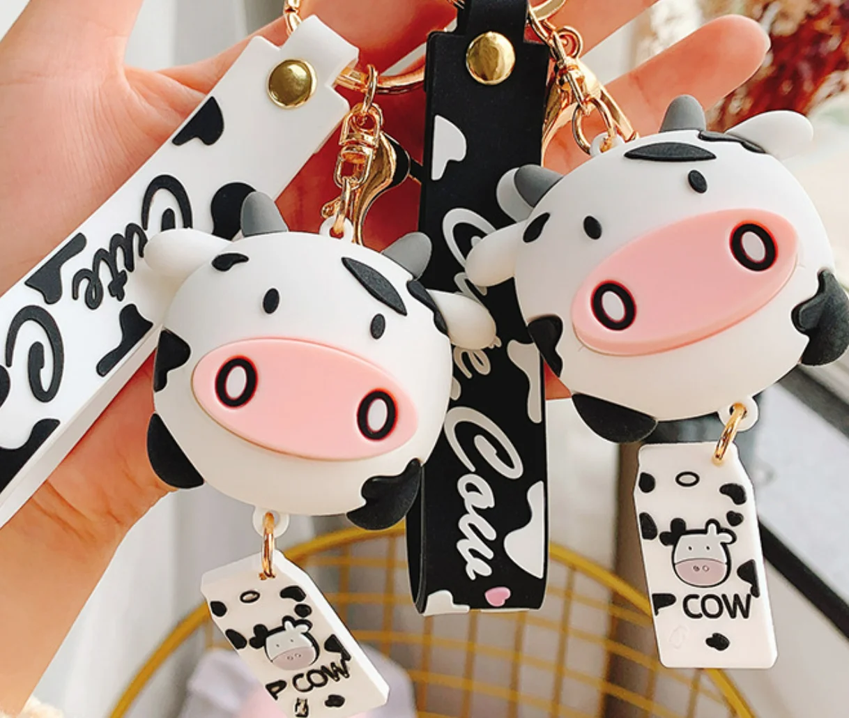 New Creative Silicone Animal Cow Keychains Personality Cartoon Cute Car Key Chain Ring Bag Pendant
New Creative Silicone Animal Cow Keychains Personality Cartoon Cute Car Key Chain Ring Bag Pendant