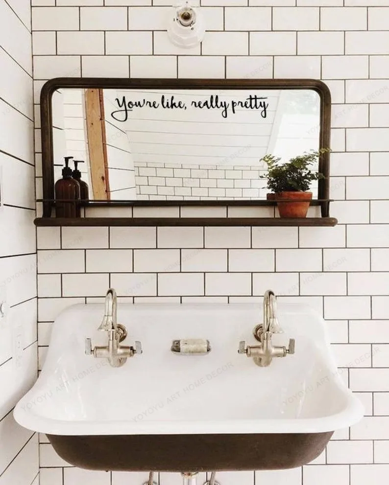 You're Like, Really Pretty Mirror Decal mirror sticker vinyl removable art mural bathroom decor HJ1043
You're Like, Really Pretty Mirror Decal mirror sticker vinyl removable art mural bathroom decor HJ1043