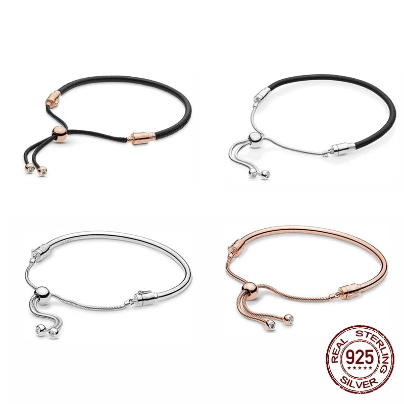 S925 Sterling Silver Fit Original Pandora Charms Beads Simple Style Simple Adjustable Bracelet DIY Foundation Bead Bangle
S925 Sterling Silver Fit Original Pandora Charms Beads Simple Style Simple Adjustable Bracelet DIY Foundation Bead Bangle