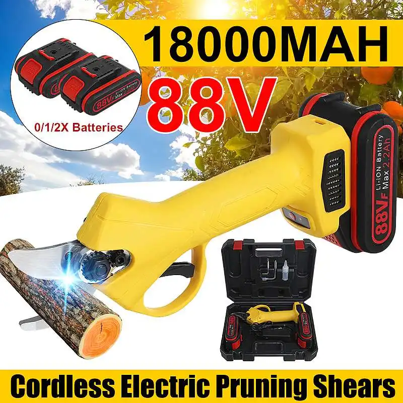 88VF Cordless Electric Pruning Shears Secateur Pruner Tree Bonsai Cutter With 1/2 Lithium-Ion Branches Scissor Garden Tool
88VF Cordless Electric Pruning Shears Secateur Pruner Tree Bonsai Cutter With 1/2 Lithium-Ion Branches Scissor Garden Tool