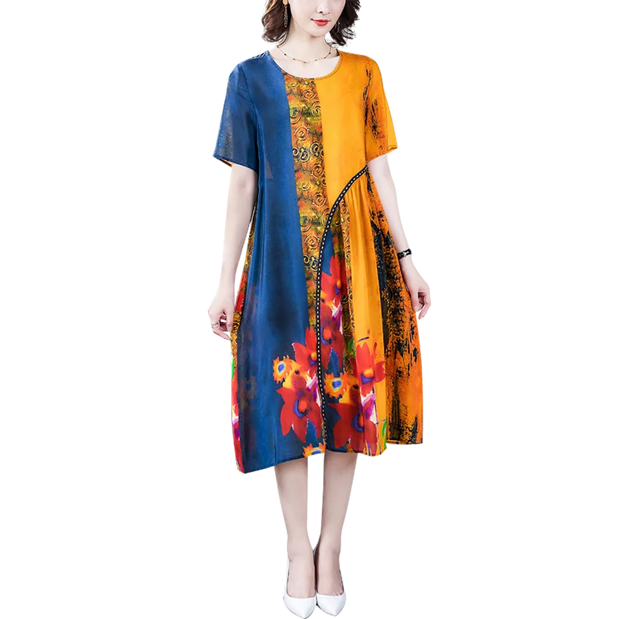 2021 Print Mulberry Silk Boho Midi Dresses Spring Summer 4XL Plus Size Vintage Runway Dress Elegant Women Bodycon Party Vestidos
2021 Print Mulberry Silk Boho Midi Dresses Spring Summer 4XL Plus Size Vintage Runway Dress Elegant Women Bodycon Party Vestidos
