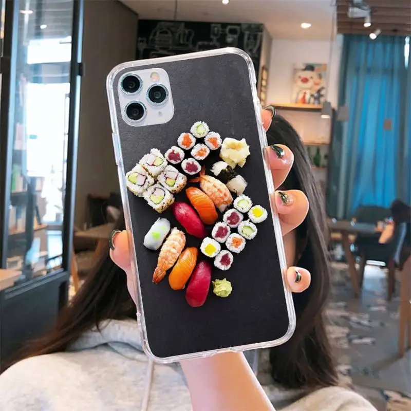 Japanese cuisine Sushi food Phone Case Transparent for iPhone 6 7 8 11 12 s mini pro X XS XR MAX Plus se cover funda shell
Japanese cuisine Sushi food Phone Case Transparent for iPhone 6 7 8 11 12 s mini pro X XS XR MAX Plus se cover funda shell