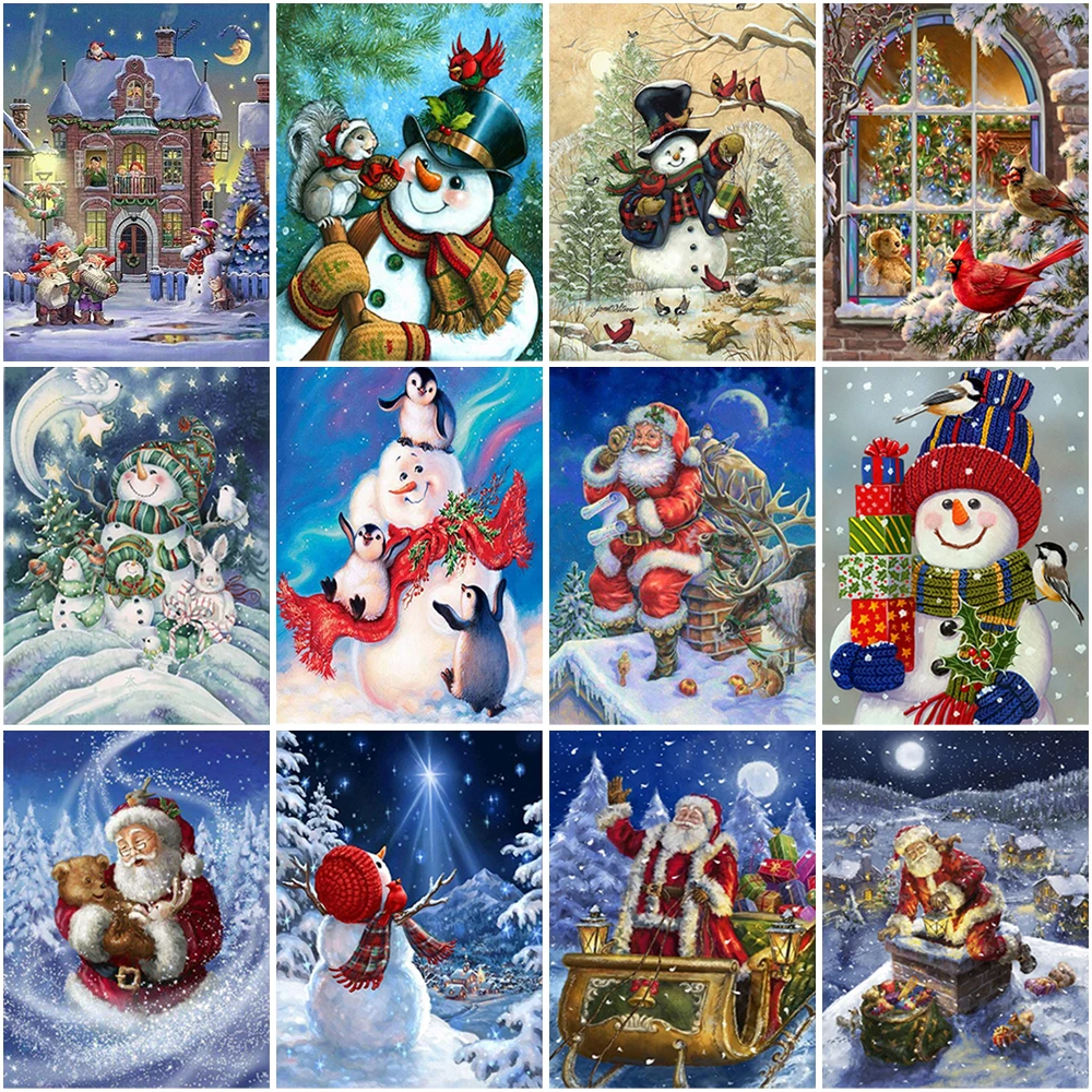 DIY Snowman 5D Diamond Painting Full Round Drill Rhinestone Cartoon Christmas Cards Santa Claus Mosaic Cross Stitch Kits
DIY Snowman 5D Diamond Painting Full Round Drill Rhinestone Cartoon Christmas Cards Santa Claus Mosaic Cross Stitch Kits