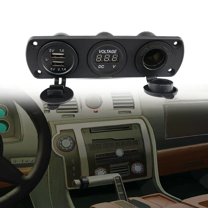 12V to 24V Universal 3 In 1 Cigarette Lighter Socket Splitter Dual USB 3.1A Charger Power Adapter Outlet Car With LED Voltmeter
12V to 24V Universal 3 In 1 Cigarette Lighter Socket Splitter Dual USB 3.1A Charger Power Adapter Outlet Car With LED Voltmeter