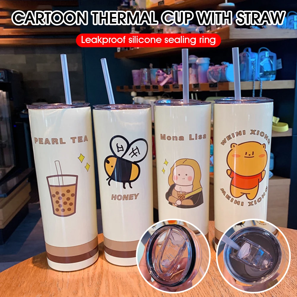 650ML Cute Water Bottle Insulated Stainless Steel Double-Walled Reusable Thermal Cup Coffee Mug Keep Hot/Cold Mug With Straw
650ML Cute Water Bottle Insulated Stainless Steel Double-Walled Reusable Thermal Cup Coffee Mug Keep Hot/Cold Mug With Straw