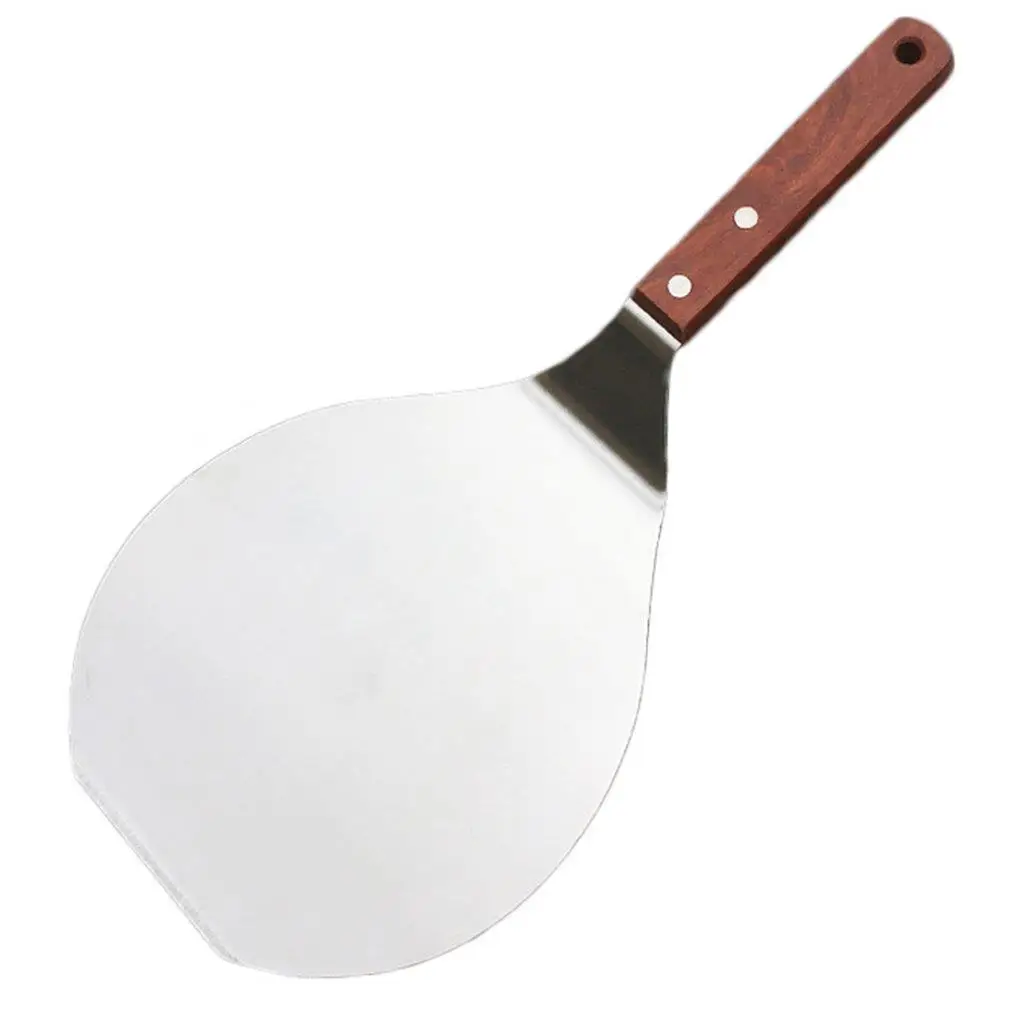 Pizza Shovel Pastry Tools Accessories Pizza Peel Round Stainless Steel Non-stick Pizza Paddle Spatula With Wooden Handle
Pizza Shovel Pastry Tools Accessories Pizza Peel Round Stainless Steel Non-stick Pizza Paddle Spatula With Wooden Handle