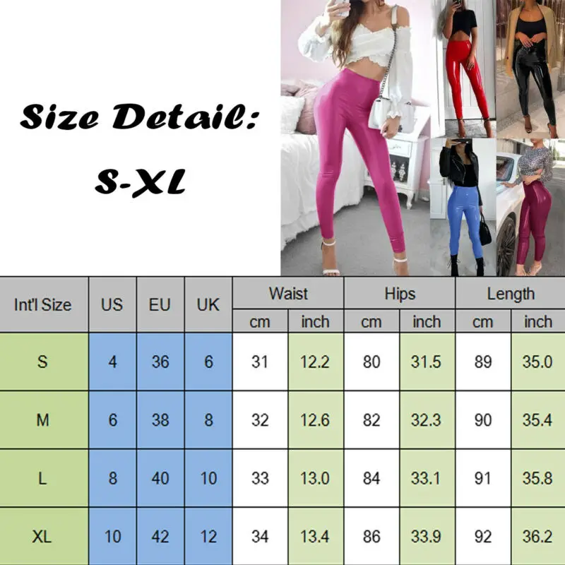 New Women's Wet Look Stretchy Pants Faux Leather Skinny Leggings Fashion Ladies Casual Slim Pencil Trousers
New Women's Wet Look Stretchy Pants Faux Leather Skinny Leggings Fashion Ladies Casual Slim Pencil Trousers