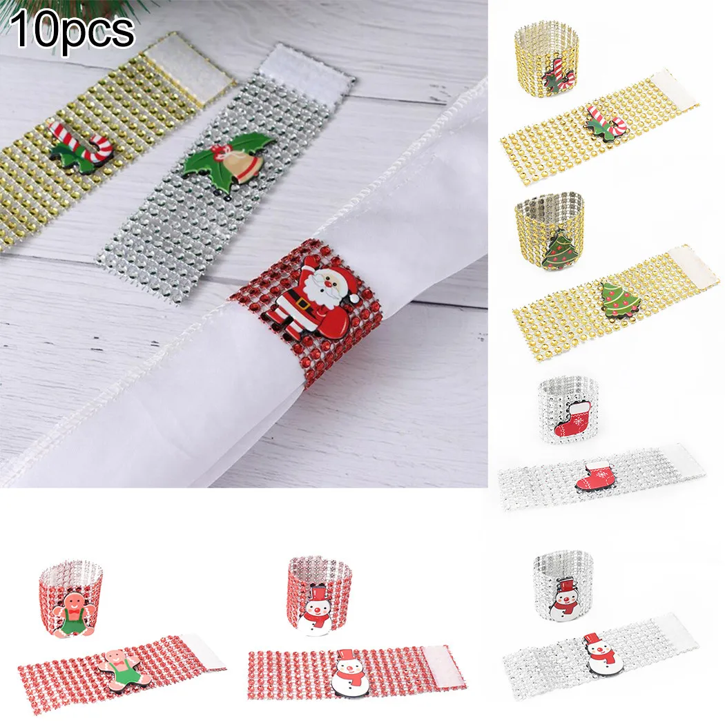 10Pc Christmas Diamond Napkin Rings Holders Xmas Decor Santa Claus Snowman Curtain Buckle Diamond Mesh Roll Home Table Decor
10Pc Christmas Diamond Napkin Rings Holders Xmas Decor Santa Claus Snowman Curtain Buckle Diamond Mesh Roll Home Table Decor