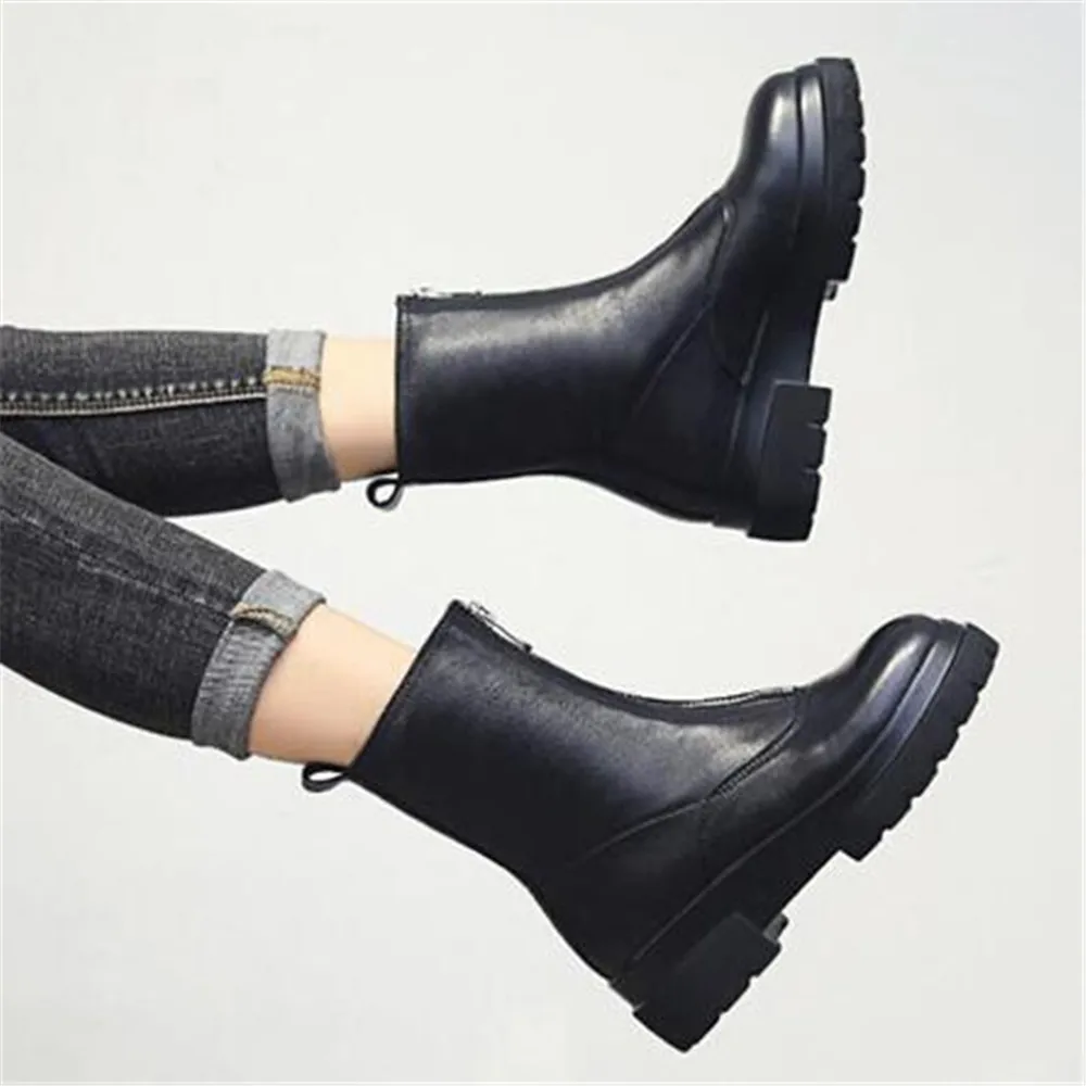 New Front Zipper Chunky Platform Booties Women Solid Black Beige Non Slip Shoes Female Round Toe High Heel Ankle Boots Eu 35-40
New Front Zipper Chunky Platform Booties Women Solid Black Beige Non Slip Shoes Female Round Toe High Heel Ankle Boots Eu 35-40