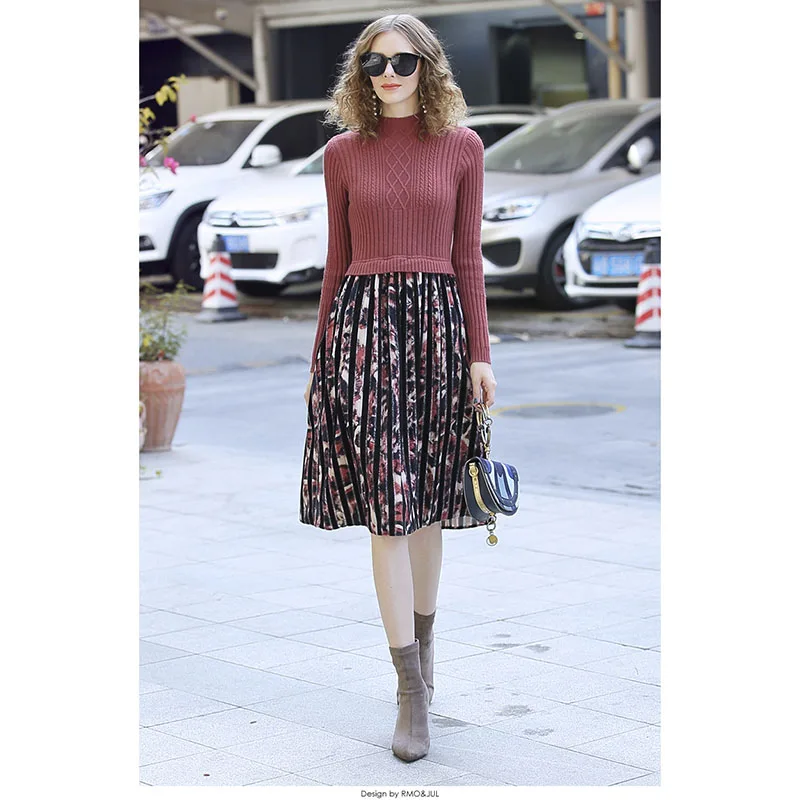 Spring dress women new half turtleneck knitted stitching printing medium length fashion high waist slim vestidos 2020 Hot D241
Spring dress women new half turtleneck knitted stitching printing medium length fashion high waist slim vestidos 2020 Hot D241