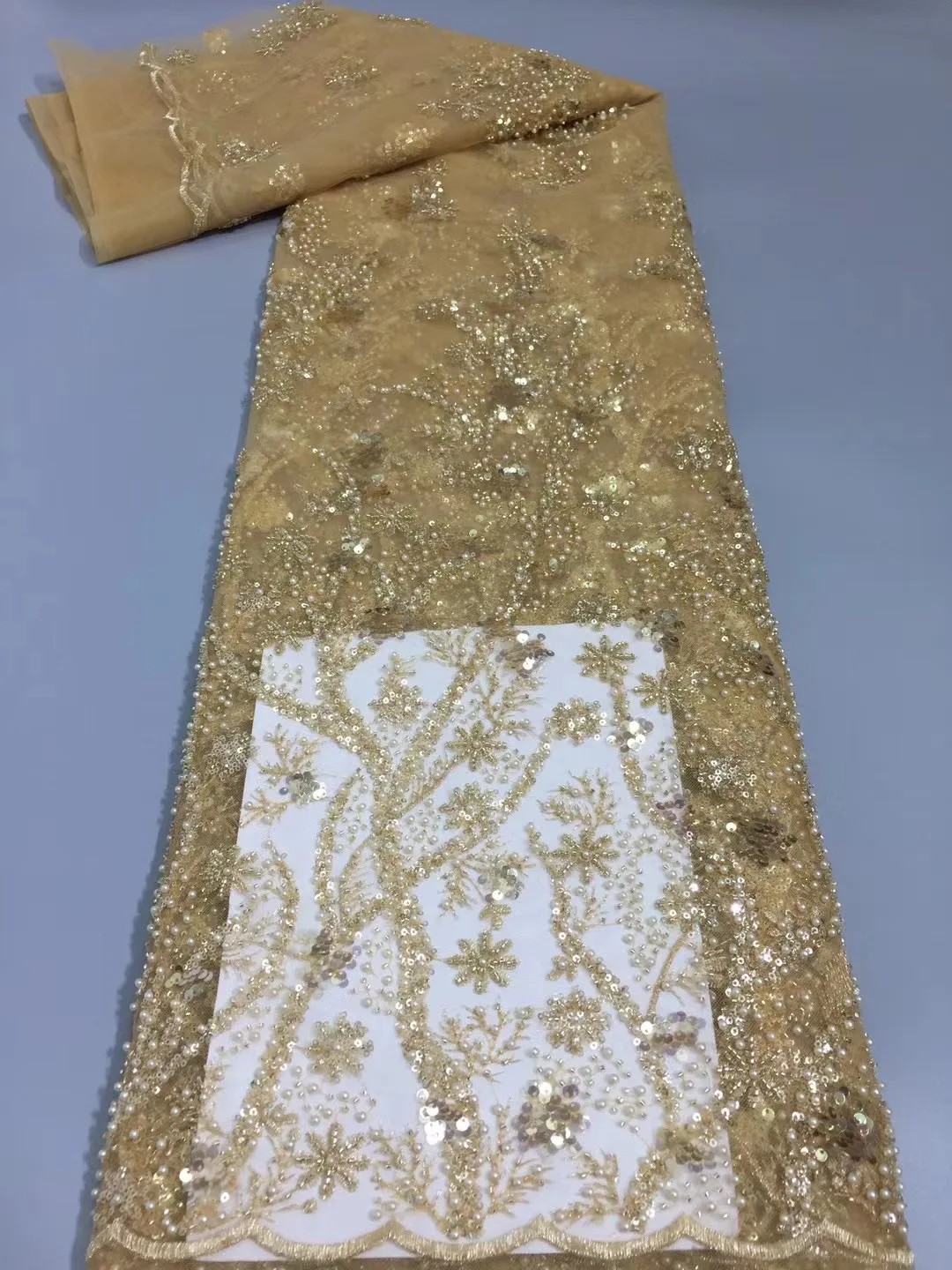 Gold Handmade Lace African Lace Fabric 2021 High Quality Lace French Tulle Lace Fabric Wedding Dress Nigerian Lace Fabrics
Gold Handmade Lace African Lace Fabric 2021 High Quality Lace French Tulle Lace Fabric Wedding Dress Nigerian Lace Fabrics