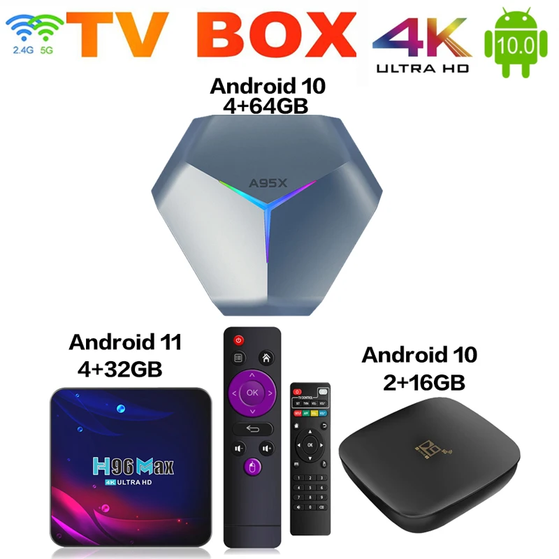 Приставка Смарт-ТВ A95X F4 /H96 MAX V11/D9, Android 11/10, Amlogic S905X4, светильник K, 4 ГБ, 16/32/64 ГБ, 2,4 ГБ
Приставка Смарт-ТВ A95X F4 /H96 MAX V11/D9, Android 11/10, Amlogic S905X4, светильник K, 4 ГБ, 16/32/64 ГБ, 2,4 ГБ