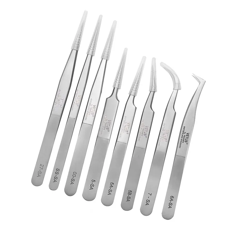 10pcs VETUS SA Series Tweezer High Precision Antimagnetic Anti Acid Stainless Steel Tweezers For Mobile Phone Repair
10pcs VETUS SA Series Tweezer High Precision Antimagnetic Anti Acid Stainless Steel Tweezers For Mobile Phone Repair