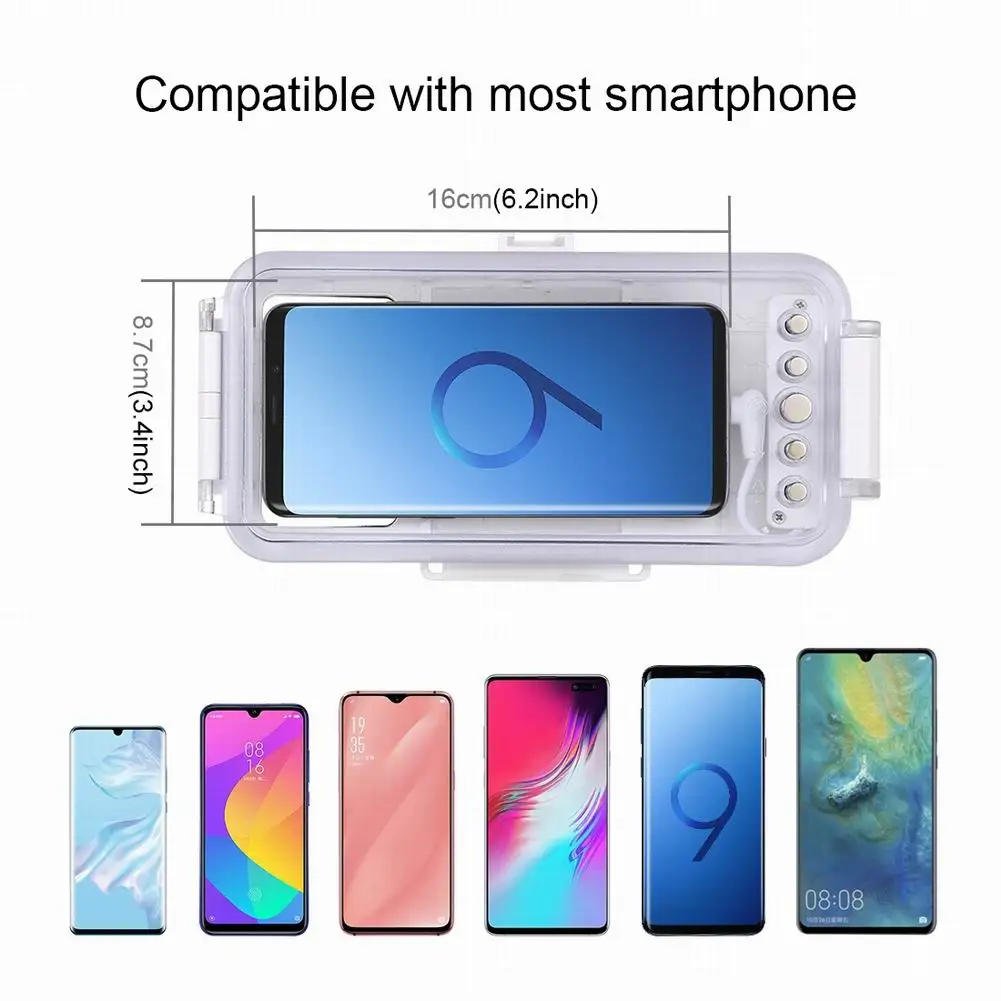 Waterproof 45m 147ft Diving Phone Case Photo Video Taking Underwater Cover Case for Galaxy Huawei Xiaomi with Type-C Port
Waterproof 45m 147ft Diving Phone Case Photo Video Taking Underwater Cover Case for Galaxy Huawei Xiaomi with Type-C Port