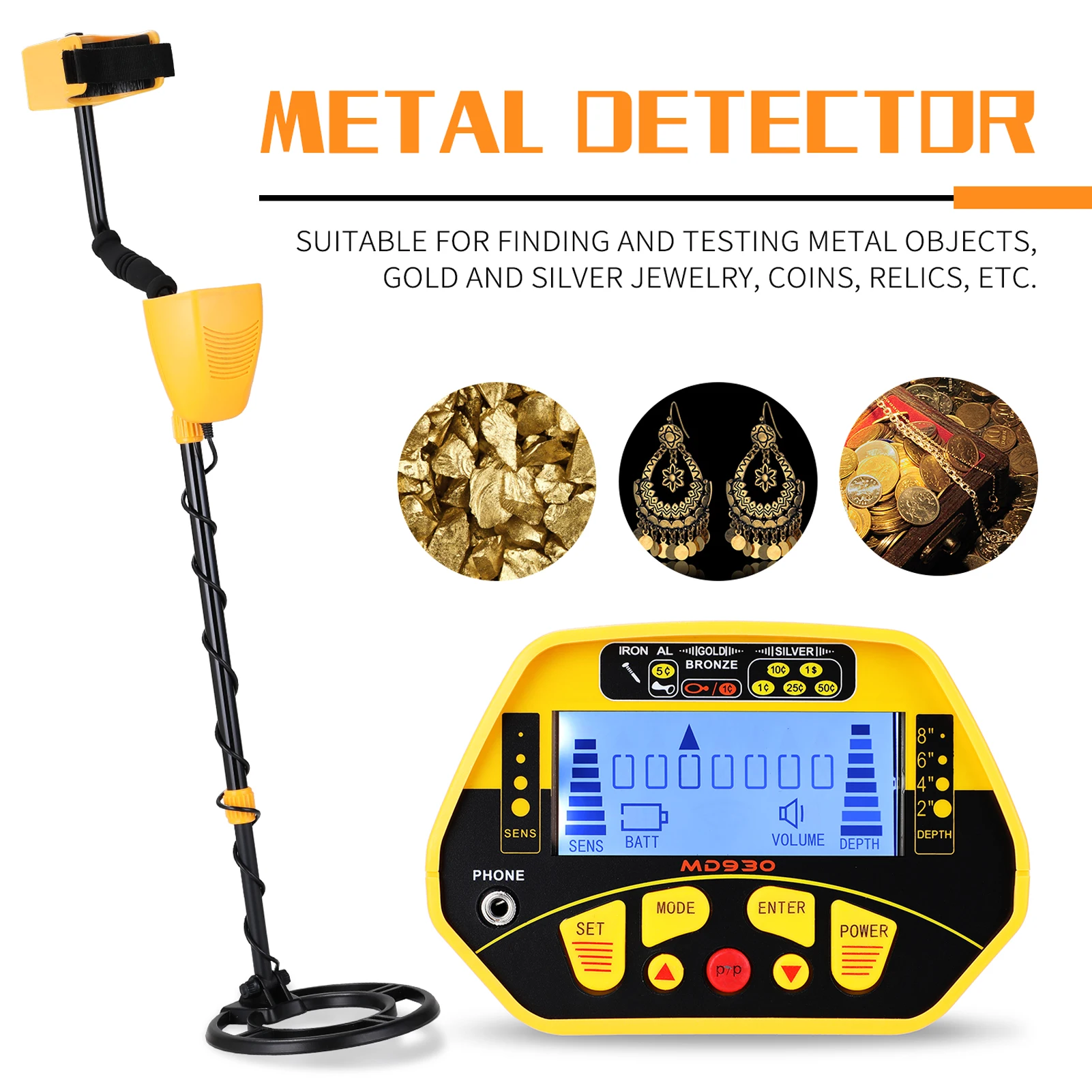 MD930 LCD Display Screen Handheld Metal Detector Easy Installation Accuracy Metal Detecting Treasure Underground Metal Finder
MD930 LCD Display Screen Handheld Metal Detector Easy Installation Accuracy Metal Detecting Treasure Underground Metal Finder