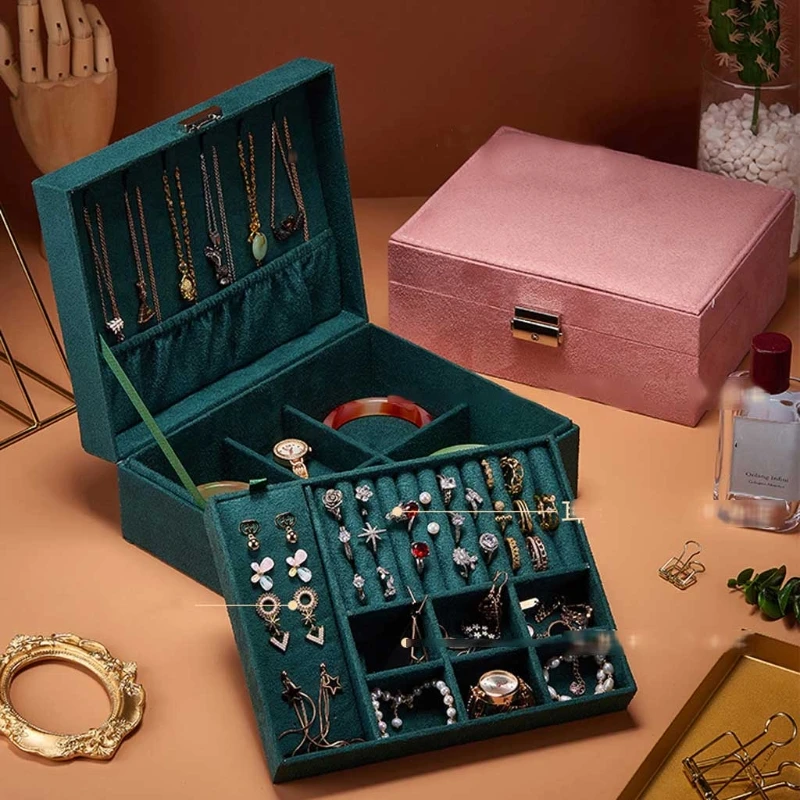 Jewelry Box Organizer 2 Layer Jewel Storage Case Necklace Earrings Ring Leather Display Jewel Holder with Removable Tray J60E
Jewelry Box Organizer 2 Layer Jewel Storage Case Necklace Earrings Ring Leather Display Jewel Holder with Removable Tray J60E