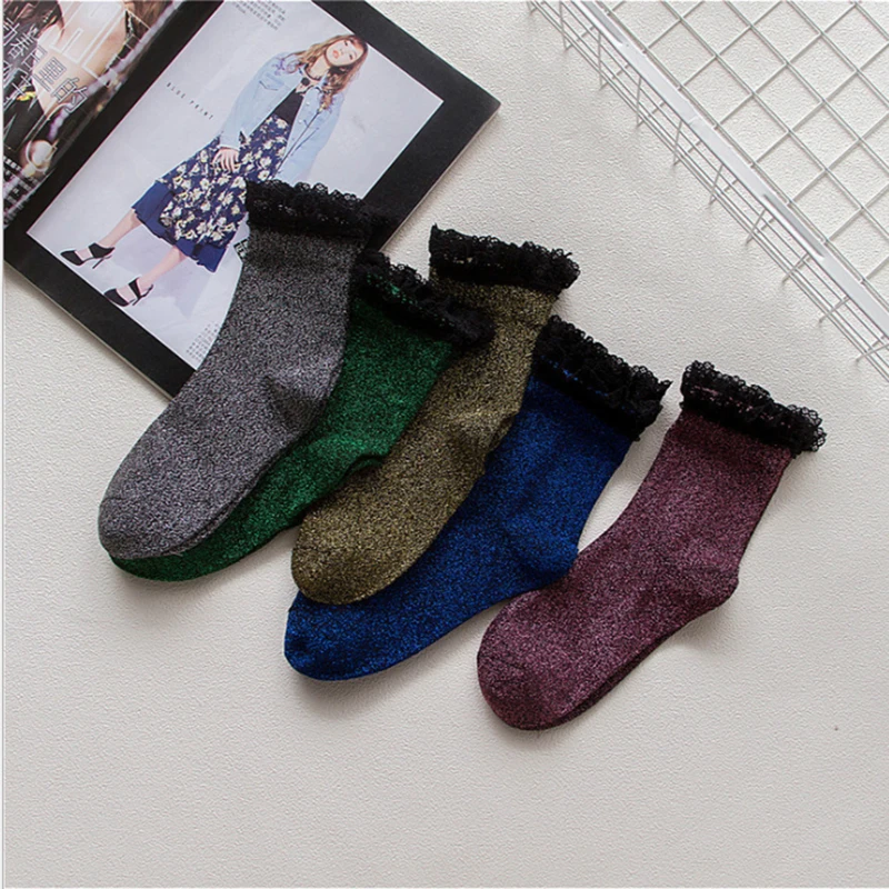 Hot Sale Fashion Shiny Glitter Socks Winter Warm Women Lace Socks Luxury Floral Edge Cotton Socks Funny Cute Elegant Socks
Hot Sale Fashion Shiny Glitter Socks Winter Warm Women Lace Socks Luxury Floral Edge Cotton Socks Funny Cute Elegant Socks