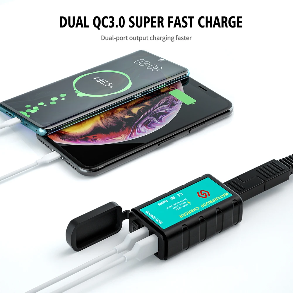 Motorcycle USB Charger SAE To USB Adapter Dual USB Fast Charge With Voltmeter ON/OFF Switch Waterproof Quick Disconnect Charger
Motorcycle USB Charger SAE To USB Adapter Dual USB Fast Charge With Voltmeter ON/OFF Switch Waterproof Quick Disconnect Charger