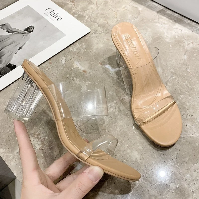 High Heels Women Summer Shoes Fashion Transparent Heels Sexy Hollow Breathable Slippers Square Toe Female Clear Heels Slides
High Heels Women Summer Shoes Fashion Transparent Heels Sexy Hollow Breathable Slippers Square Toe Female Clear Heels Slides