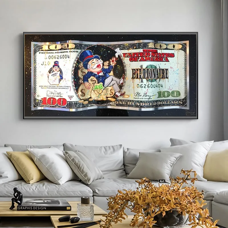 Monopoly Dollar Art Canvas Poster And Prints Creative Money 100 Dollars Picture Wall Decor Painting For Liviung Room
Monopoly Dollar Art Canvas Poster And Prints Creative Money 100 Dollars Picture Wall Decor Painting For Liviung Room
