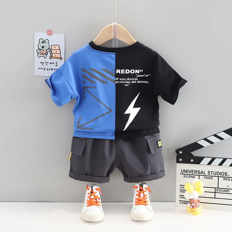 Boys T-Shirts And Shorts Suits Summer Children Clothes Set Cotton O-Neck Loose Style Kids Clothing Set Patchwork Tops And Shorts
Boys T-Shirts And Shorts Suits Summer Children Clothes Set Cotton O-Neck Loose Style Kids Clothing Set Patchwork Tops And Shorts