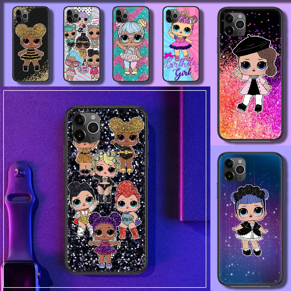 

doll cute Lol Pretty girl Phone Case Cover Hull For iphone 5 5s se 2 6 6s 7 8 12 mini plus X XS XR 11 PRO MAX black painting