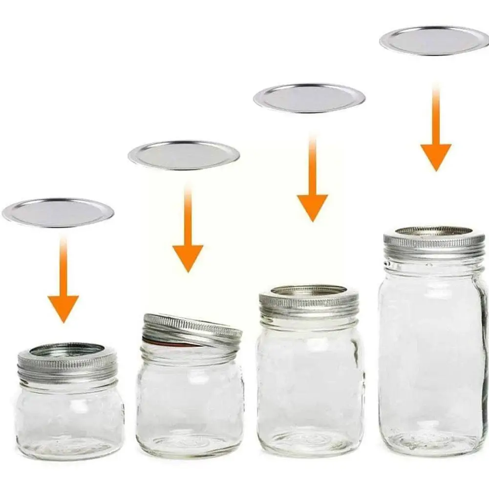 Regular Mouth Canning Lids Metal Split Mason Jar Covers Lids Airtight Wrap Silver Food Reusable Cover Wrap Sealing Ke Q1l7
Regular Mouth Canning Lids Metal Split Mason Jar Covers Lids Airtight Wrap Silver Food Reusable Cover Wrap Sealing Ke Q1l7