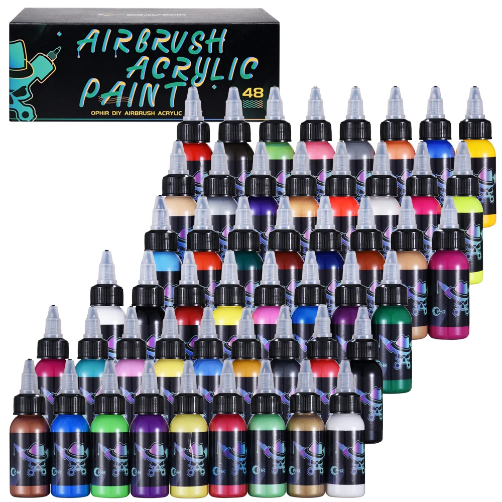 OPHIR 48 Colors Airbrush Acrylic Paint Set DIY Pigment Ink Kit for Model Shoes Leather Painting Craft Supply 30ML/Bottle TA005
OPHIR 48 Colors Airbrush Acrylic Paint Set DIY Pigment Ink Kit for Model Shoes Leather Painting Craft Supply 30ML/Bottle TA005