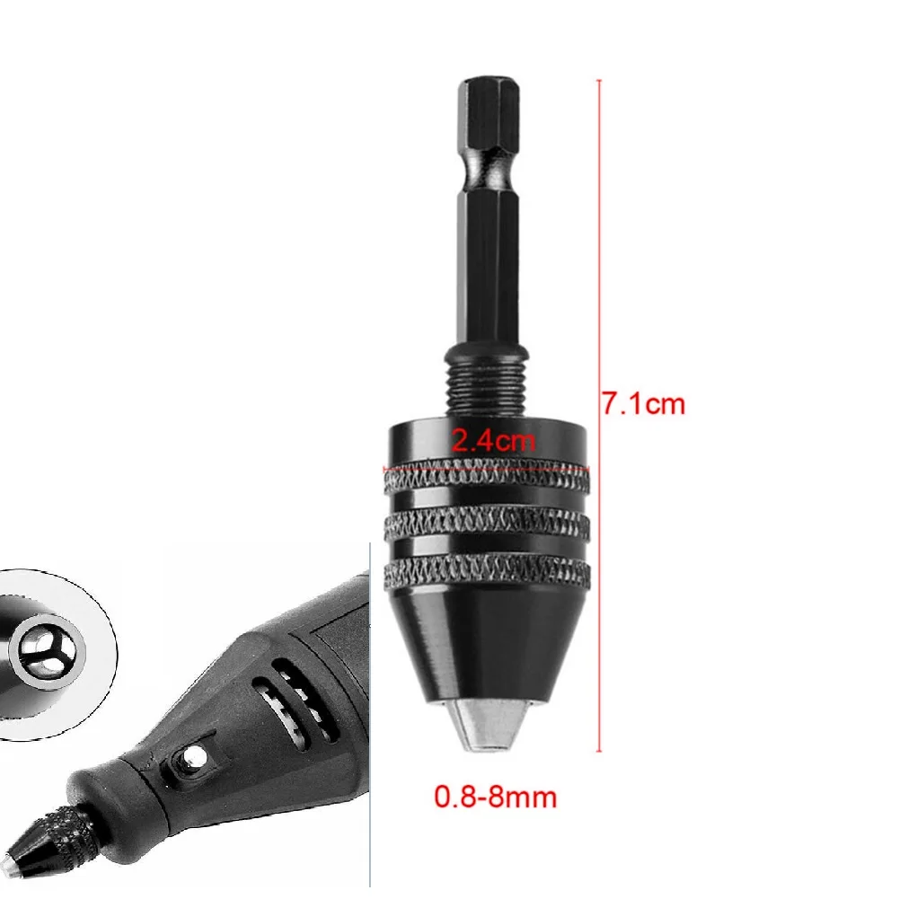 Mini Keyless Drill Chuck 0.3-8mm Self-Tighten Electric Drill Bits Collet Fixture Tools 1/4" Hex Shank Quick Change Converter
Mini Keyless Drill Chuck 0.3-8mm Self-Tighten Electric Drill Bits Collet Fixture Tools 1/4" Hex Shank Quick Change Converter