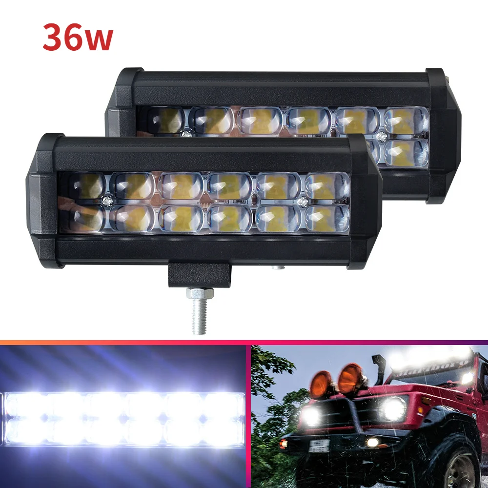 

36W Combo Led Light Bars Spot Flood Beam Spot 9V 36V LED Headlight for Auto Boats SUV ATV offroad Work Light