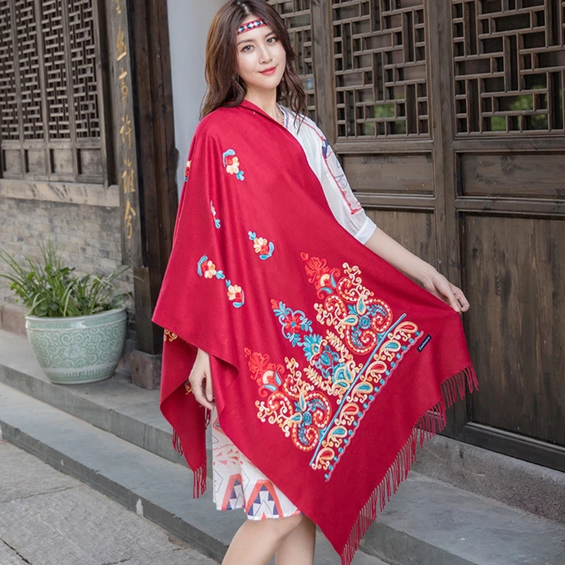 Women Yellow Embroider Flower Pashmina Cashmere Scarf Winter Warm Fine Tassels Scarf Oversize Shawl Fashion Shawl Scarves GP0819
Women Yellow Embroider Flower Pashmina Cashmere Scarf Winter Warm Fine Tassels Scarf Oversize Shawl Fashion Shawl Scarves GP0819