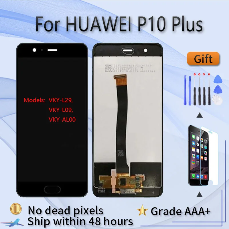 ЖК-экран в сборе с передним сенсорным стеклом для HUAWEI P10 Plus VKY L29 L09 AL00, оригинальный черный, белый
ЖК-экран в сборе с передним сенсорным стеклом для HUAWEI P10 Plus VKY L29 L09 AL00, оригинальный черный, белый