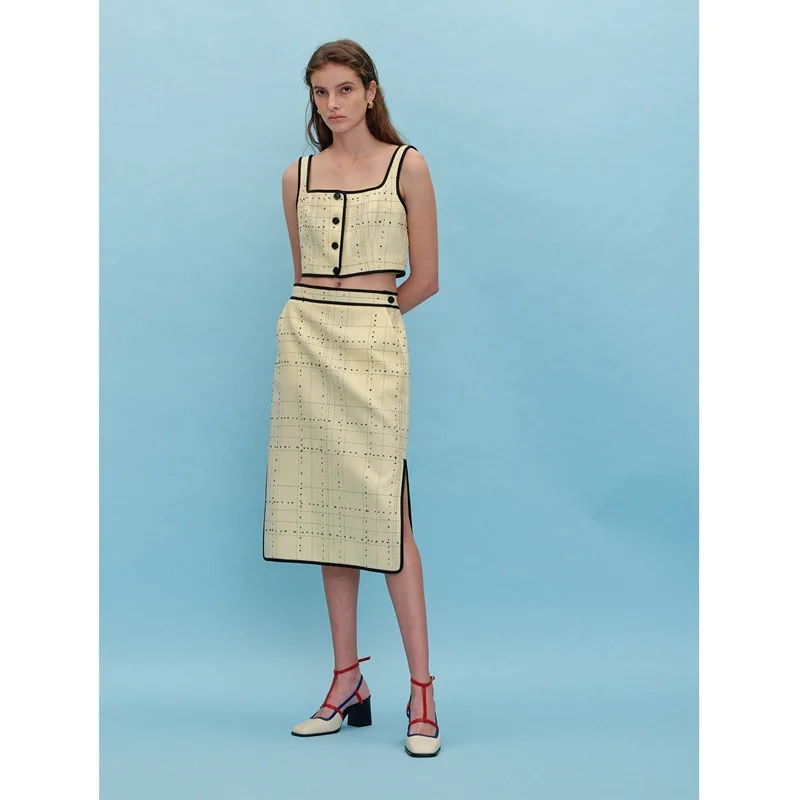 Женский Повседневный костюм с разрезом, Классический брендовый Роскошный дизайнерский жилет без рукавов с принтом, универсальный пикантный костюм с юбкой, Новинка лета 2021
Женский Повседневный костюм с разрезом, Классический брендовый Роскошный дизайнерский жилет без рукавов с принтом, универсальный пикантный костюм с юбкой, Новинка лета 2021