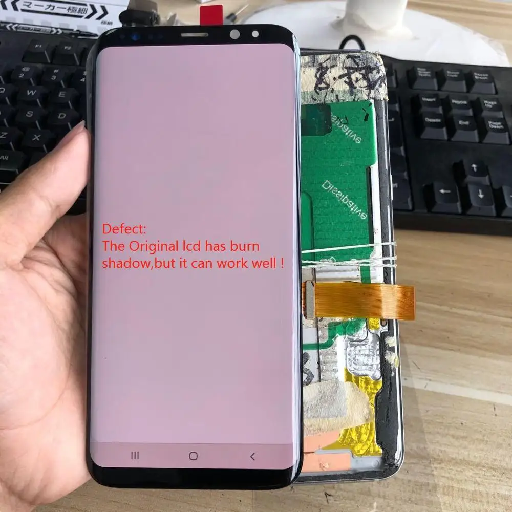 Оригинальный ЖК дисплей Burn Shadow S8 + для SAMSUNG Galaxy Plus S8Plus G955 G955F с рамкой сенсорный