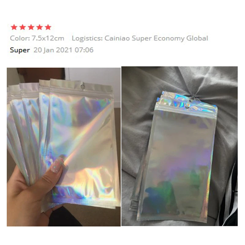 10pcs Iridescent Zip lock Pouches Cosmetic Plastic Laser Holographic Zipper Bags Self Seal Envelopes Gift Bags
10pcs Iridescent Zip lock Pouches Cosmetic Plastic Laser Holographic Zipper Bags Self Seal Envelopes Gift Bags