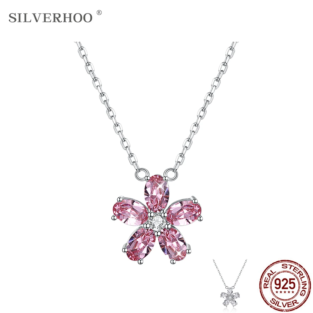 SILVERHOO 925 Sterling Silver Flower Necklace For Women 2 Colors Austria Crystal Pendant Famale Wedding Classic Fashion Jewelry
SILVERHOO 925 Sterling Silver Flower Necklace For Women 2 Colors Austria Crystal Pendant Famale Wedding Classic Fashion Jewelry