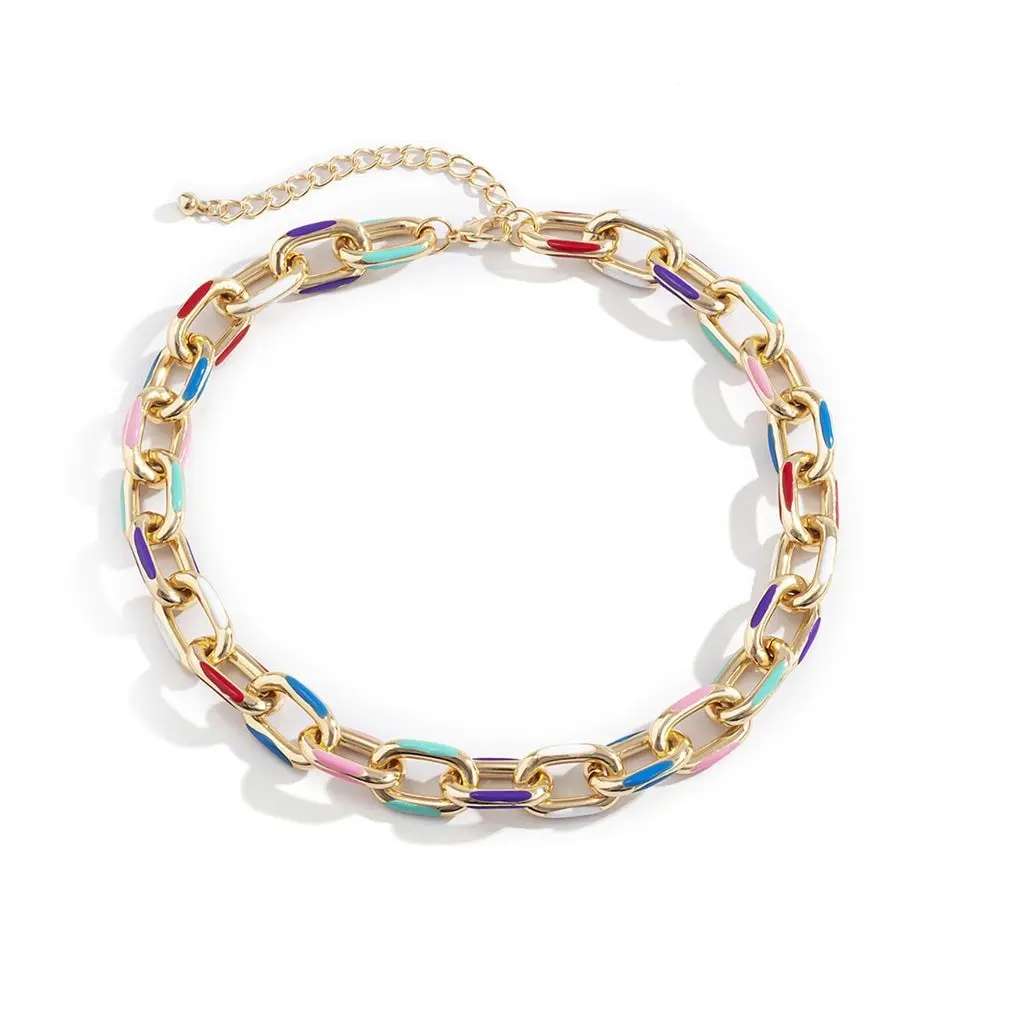 Hip Hop Choker Necklace Collares Chain Link Vintage Punk Colorful Women Jewelry Neck Accessories Print Pendant
Hip Hop Choker Necklace Collares Chain Link Vintage Punk Colorful Women Jewelry Neck Accessories Print Pendant