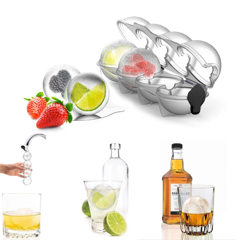 New Ice Cream Maker 4 Cavity Ice Cube Mold Round Sphere Ice Ball Mould DIY Drinking Whiskey Cocktail Bar Tool Kitchen Accessorie
New Ice Cream Maker 4 Cavity Ice Cube Mold Round Sphere Ice Ball Mould DIY Drinking Whiskey Cocktail Bar Tool Kitchen Accessorie