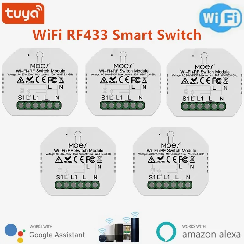 Tuya Smart Life переключатель Wi-Fi релейный выключатель модуль автоматизации 2 Gang 2 Way, Wi-Fi + RF433 совместим с Google Home, Alexa Echo умный дом
Tuya Smart Life переключатель Wi-Fi релейный выключатель модуль автоматизации 2 Gang 2 Way, Wi-Fi + RF433 совместим с Google Home, Alexa Echo умный дом