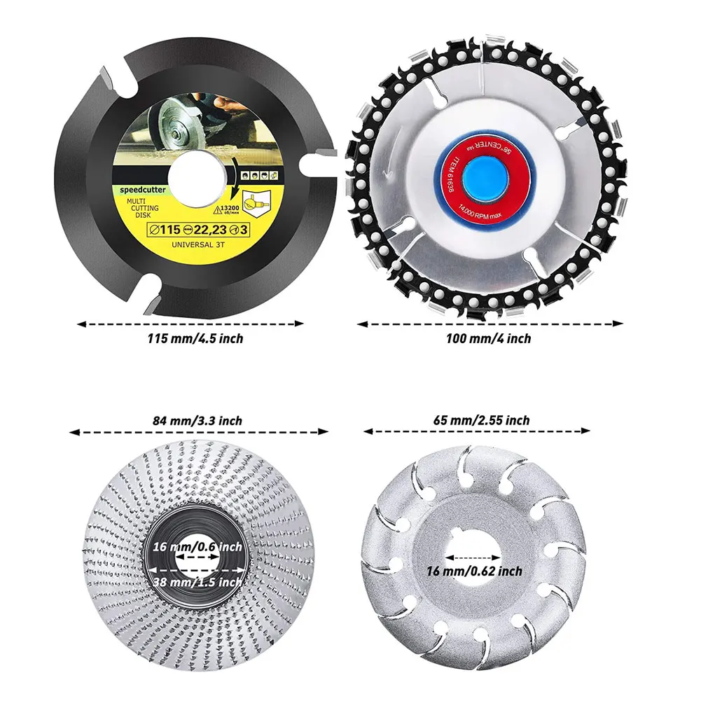 Carving Abrasive Disc Wood Tungsten Carbide Grinding Wheel 12 Teeth Polishing Shaping Disc Grinding Wheel for Wood Cutting 4PCS
Carving Abrasive Disc Wood Tungsten Carbide Grinding Wheel 12 Teeth Polishing Shaping Disc Grinding Wheel for Wood Cutting 4PCS