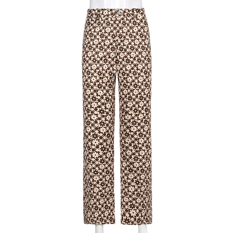 ALLNeon 90s Aesthetics Floral Printing High Waist Pants Vintage Y2K Slim Straight Full Length Trousers Indie Streetwear Women
ALLNeon 90s Aesthetics Floral Printing High Waist Pants Vintage Y2K Slim Straight Full Length Trousers Indie Streetwear Women
