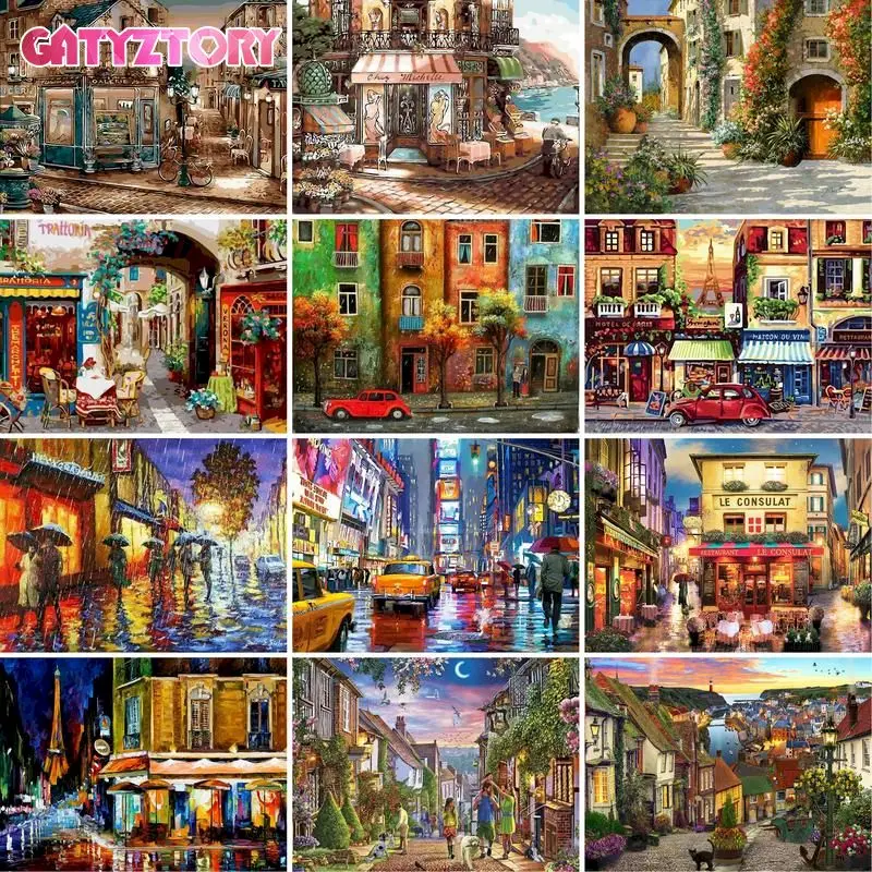 GATYZTORY Oil Painting By Numbers Kits Scenery DIY Paint By Numbers On Canvas Frame 60x75cm Housing Street Draw Painting
GATYZTORY Oil Painting By Numbers Kits Scenery DIY Paint By Numbers On Canvas Frame 60x75cm Housing Street Draw Painting