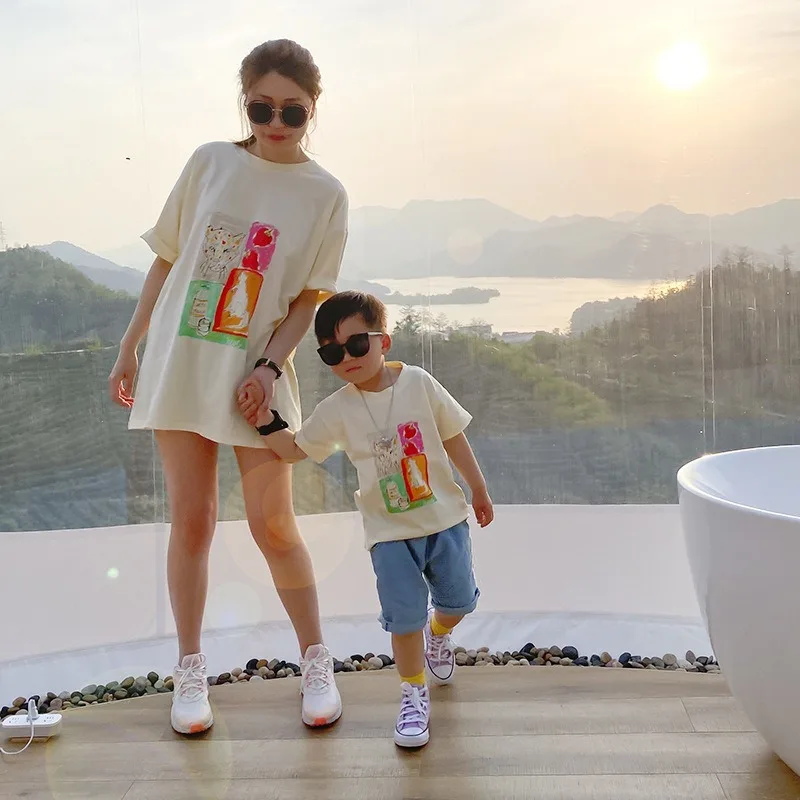 Mother Son Family Matching Outfits Clothes Loose Cotton Short Sleeve T-shirt Cotton Top Female Kids Parent Outfits Boys Clothes
Mother Son Family Matching Outfits Clothes Loose Cotton Short Sleeve T-shirt Cotton Top Female Kids Parent Outfits Boys Clothes