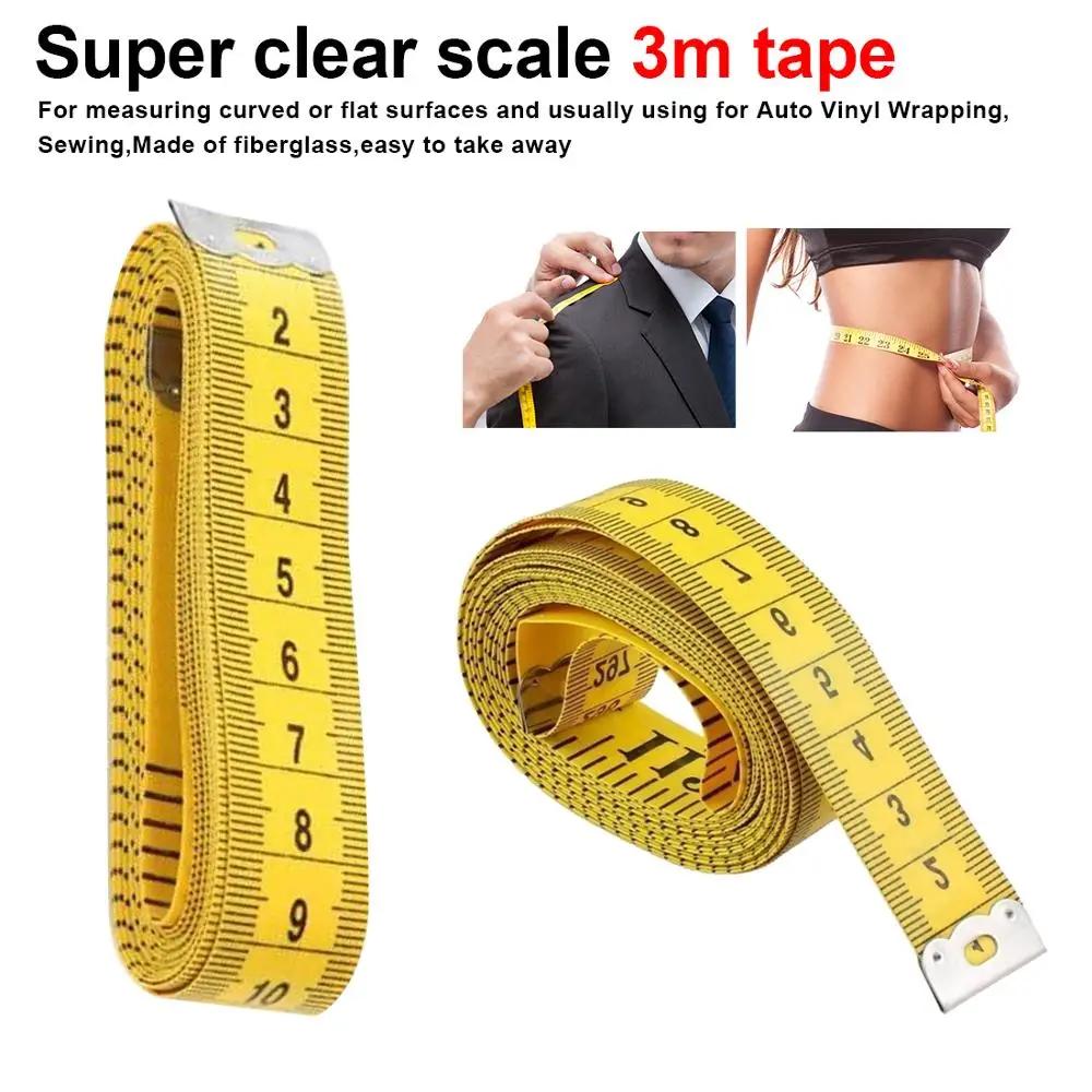 Top Quality Durable Soft 3 Meter 300 CM Sewing Tailor Tape Body Measuring Measure Ruler Dressmaking
Top Quality Durable Soft 3 Meter 300 CM Sewing Tailor Tape Body Measuring Measure Ruler Dressmaking