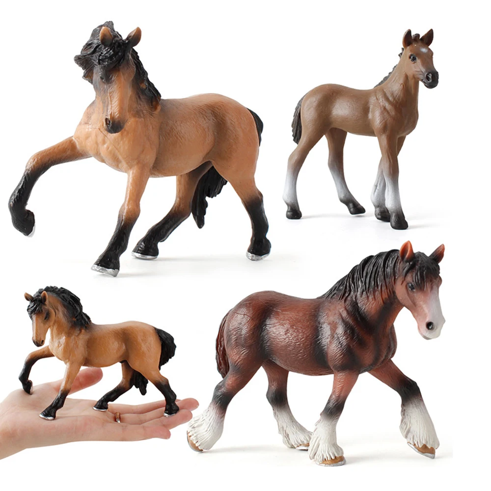 Имитация лошади фигурки диких животных модели Clydesdale развивающие игрушки для