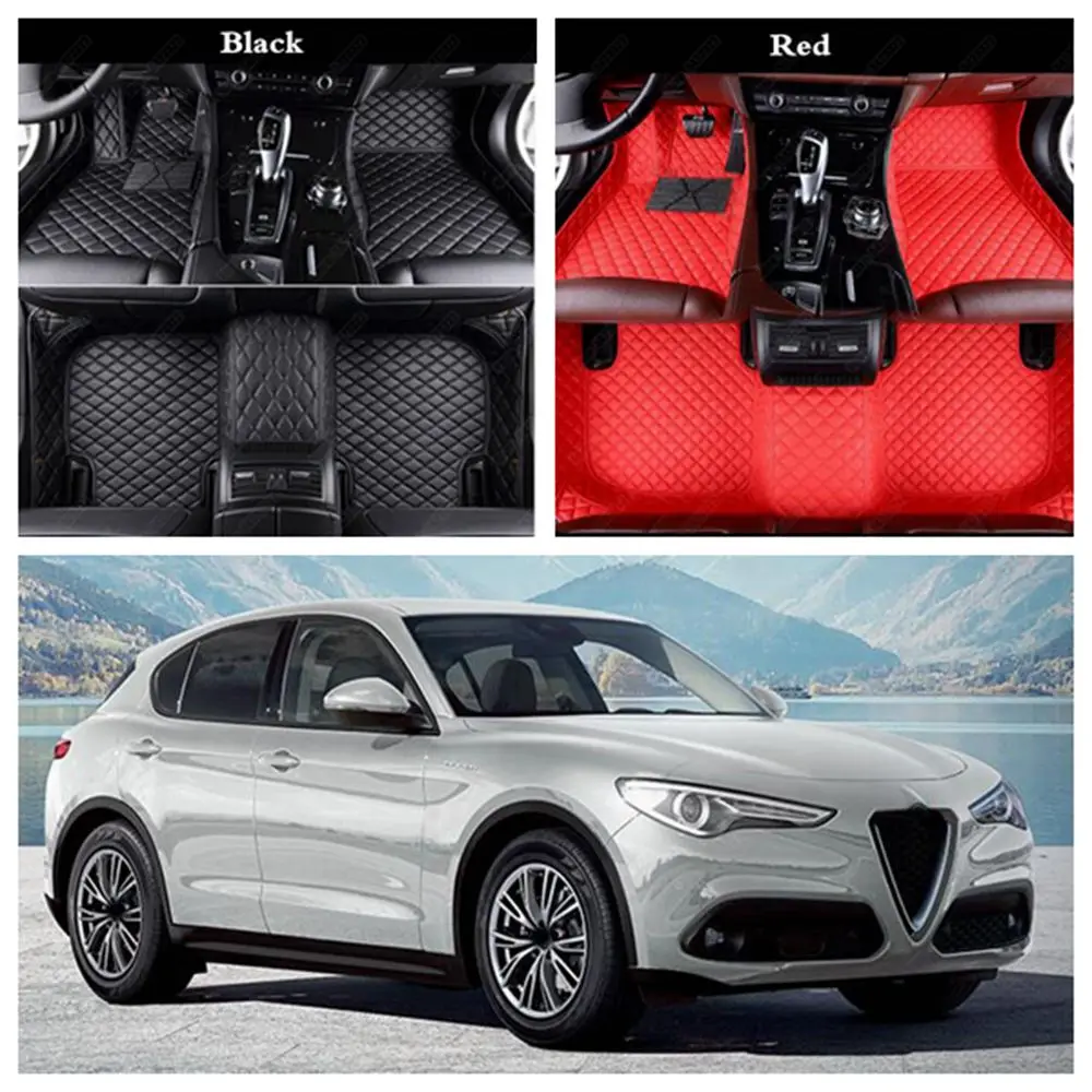 Автомобильные коврики для ног роскошный кожаный Авто ножные ALFA ROMEO Stelvio Giulia